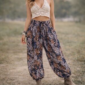 Free People Intimately Cappadocia Harem Pants Floral Boho S